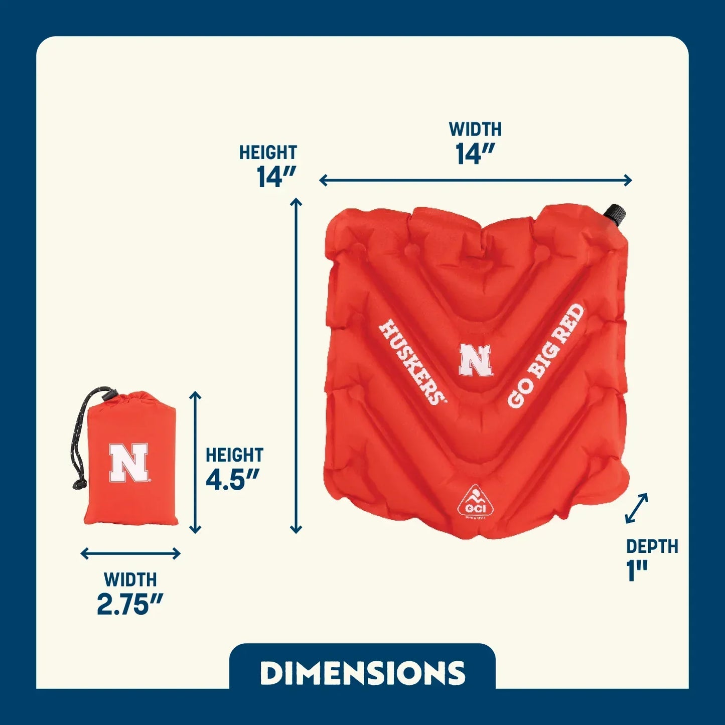 College V Seat™ Inflatable Stadium Cushion - Nebraska Cornhuskers - YEIZ