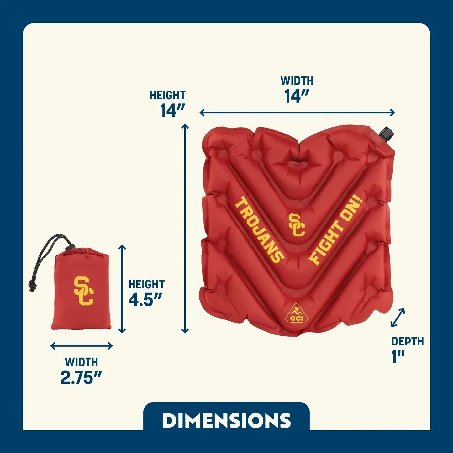 College V Seat™ Inflatable Stadium Cushion - USC Trojans - 6HSS
