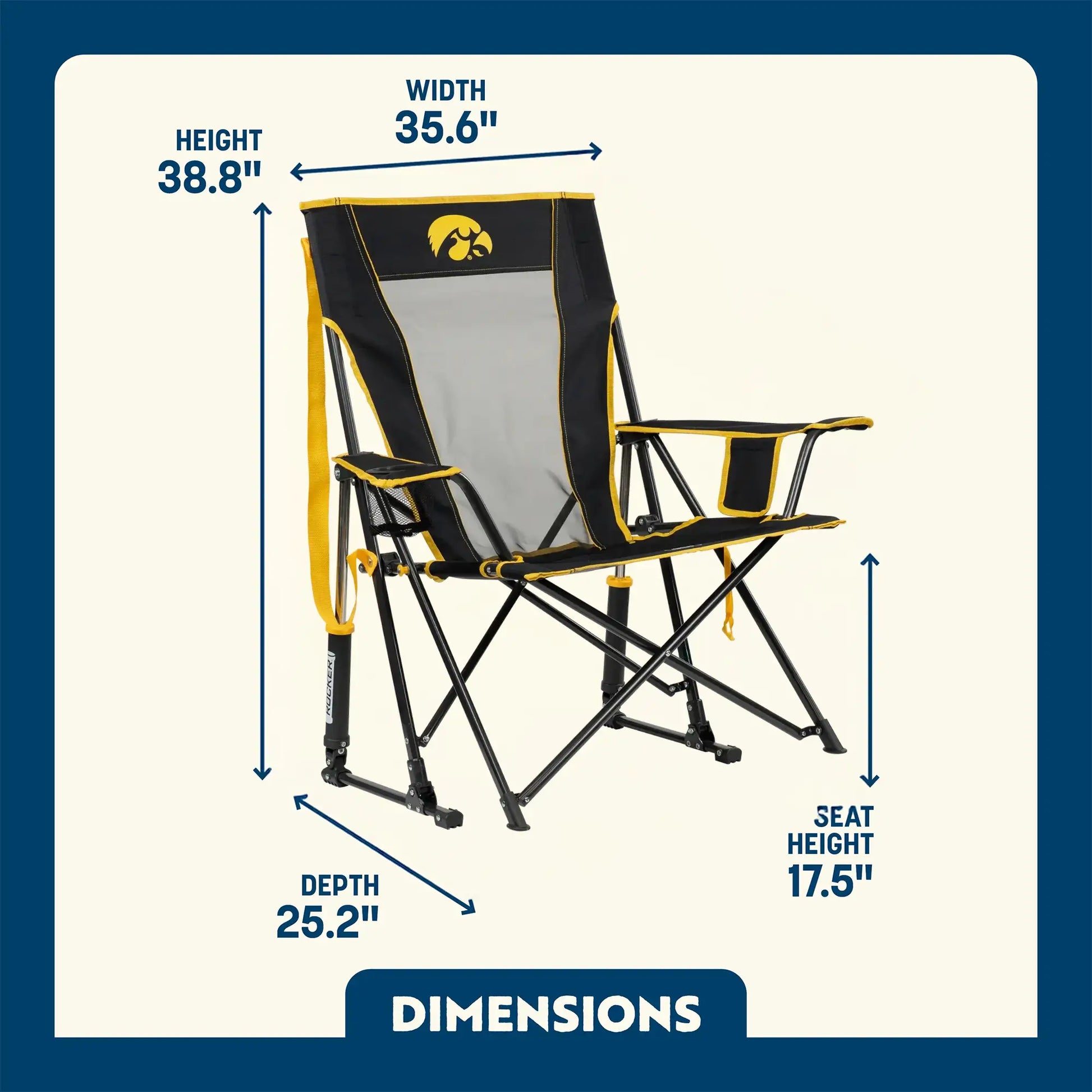 College Comfort Pro Rocker™ - Iowa Hawkeyes - SEON